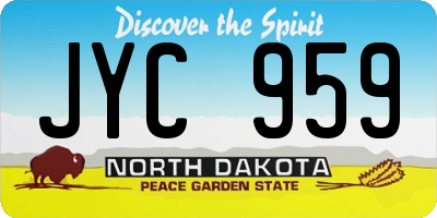 ND license plate JYC959