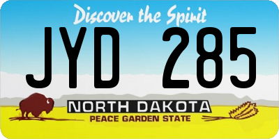 ND license plate JYD285