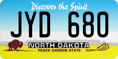 ND license plate JYD680