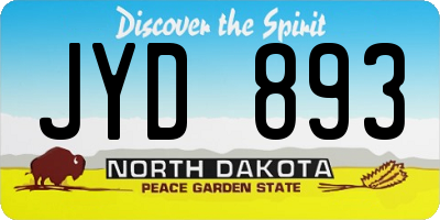 ND license plate JYD893