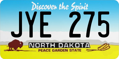 ND license plate JYE275