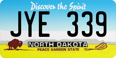 ND license plate JYE339