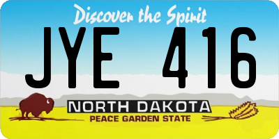 ND license plate JYE416