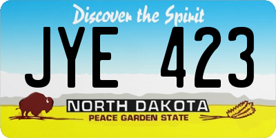 ND license plate JYE423