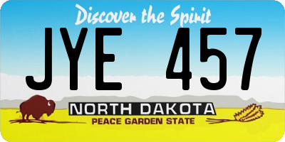 ND license plate JYE457