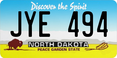 ND license plate JYE494