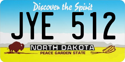 ND license plate JYE512