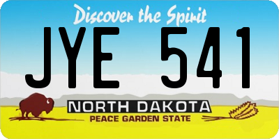 ND license plate JYE541