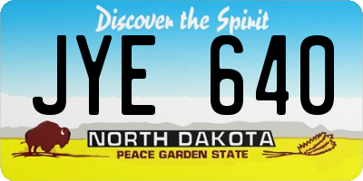 ND license plate JYE640