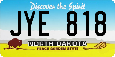 ND license plate JYE818
