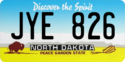 ND license plate JYE826