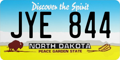 ND license plate JYE844