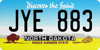 ND license plate JYE883
