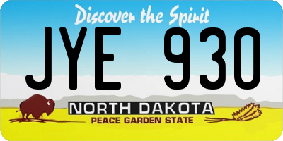 ND license plate JYE930