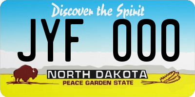 ND license plate JYF000