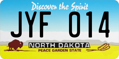 ND license plate JYF014
