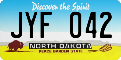 ND license plate JYF042