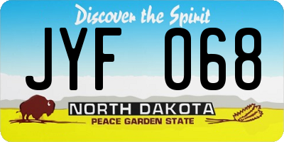 ND license plate JYF068