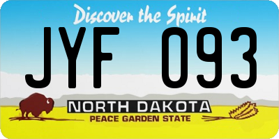 ND license plate JYF093