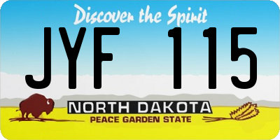 ND license plate JYF115
