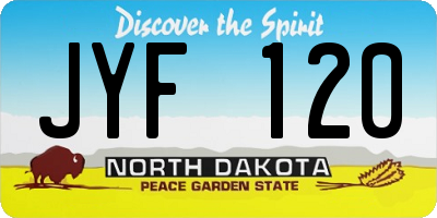 ND license plate JYF120