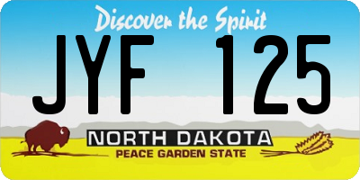 ND license plate JYF125