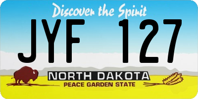 ND license plate JYF127