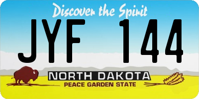 ND license plate JYF144