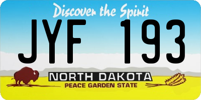 ND license plate JYF193
