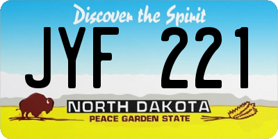 ND license plate JYF221