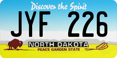 ND license plate JYF226