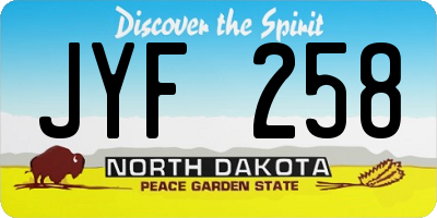 ND license plate JYF258
