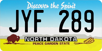ND license plate JYF289