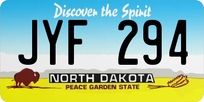 ND license plate JYF294
