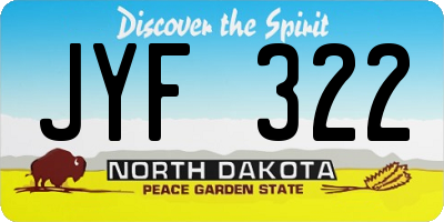 ND license plate JYF322