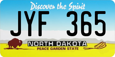 ND license plate JYF365