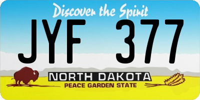 ND license plate JYF377