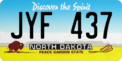 ND license plate JYF437
