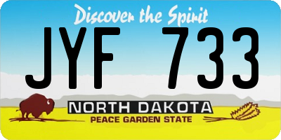 ND license plate JYF733