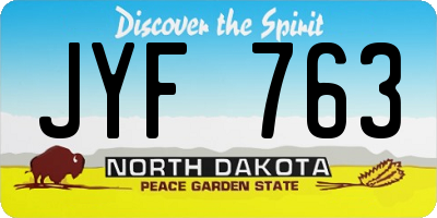 ND license plate JYF763