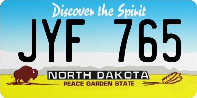 ND license plate JYF765