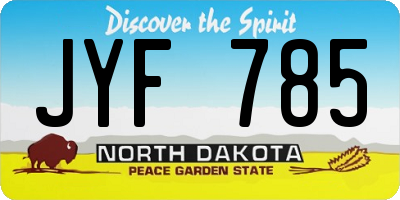 ND license plate JYF785