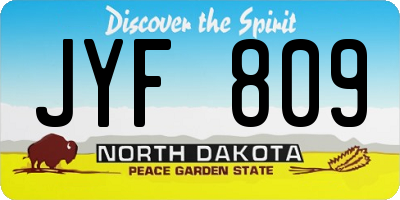 ND license plate JYF809
