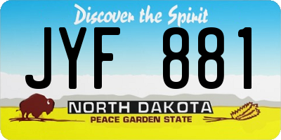 ND license plate JYF881