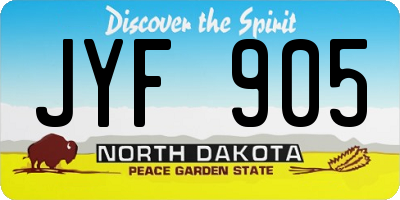 ND license plate JYF905