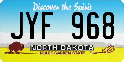 ND license plate JYF968