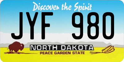 ND license plate JYF980