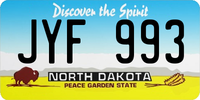 ND license plate JYF993