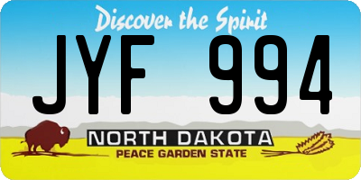 ND license plate JYF994