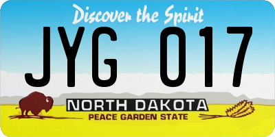 ND license plate JYG017